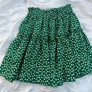 SHEIN green floral skirt